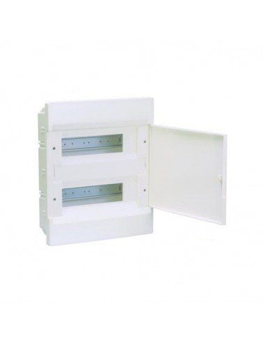 Cuadro eléctrico o Caja de Empotrar con tapa y carril DIN blanca para  Automáticos 16 Módulos (Empotrar, 16 Módulos)