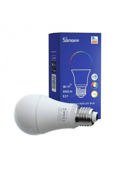 E27 9W Ampoule Intelligente LED Couleur Compatible Avec Alexa et Google Home.2700K-6500K 806Lm SONOFF Ampoule Connectee WiFi Dimmable RGBCW LED Smart Bulb Aucun Hub Requis 2-PACK 